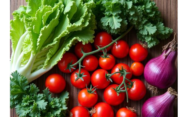 新鮮な地元の農家から届いたばかりの彩り豊かな野菜の盛り合わせ