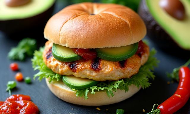 スパイシーアボカドチキンバーガー
